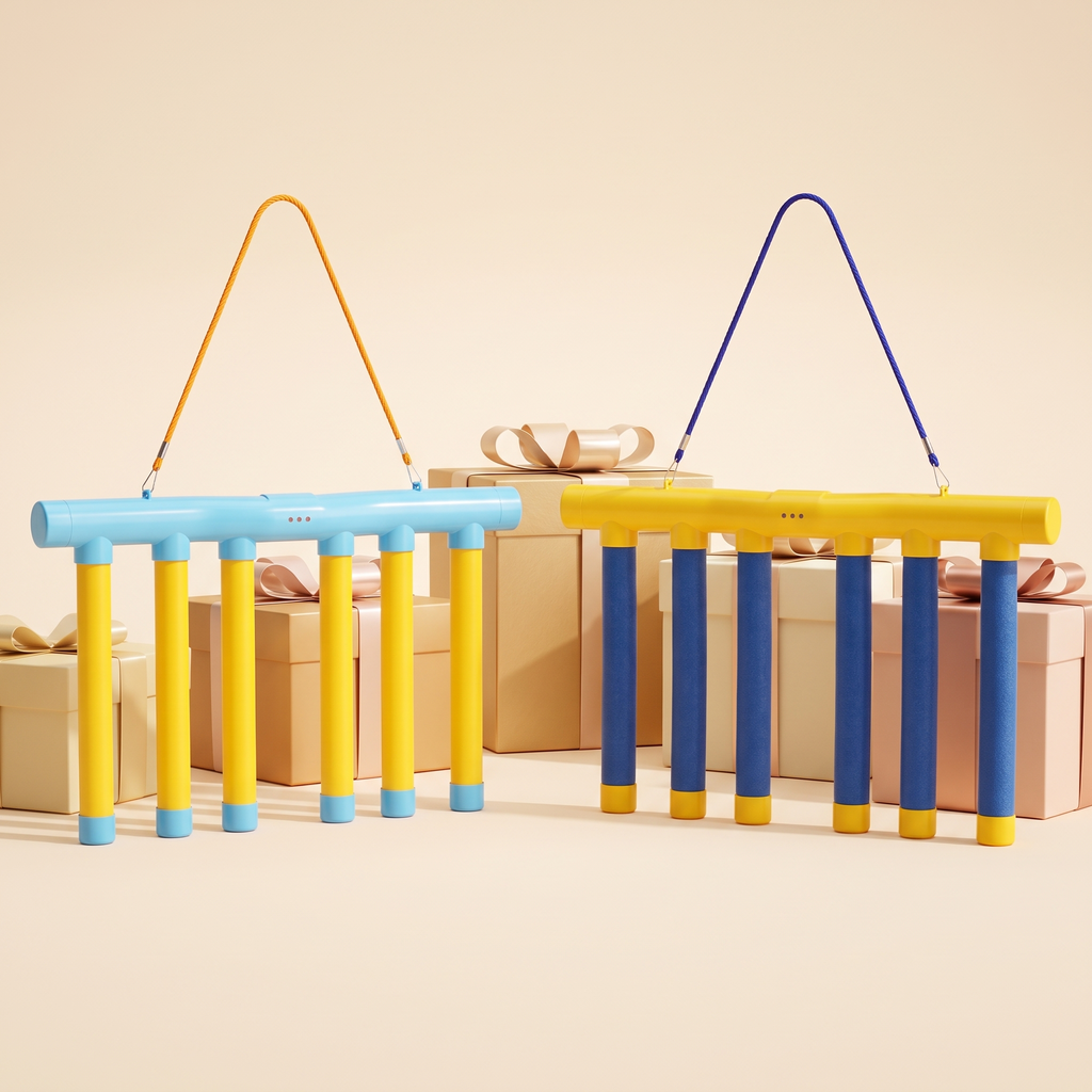 Falling Sticks game in light blue and dark blue
